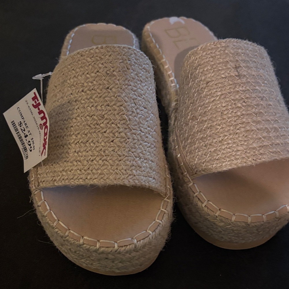 Matisse Cream Woven Espadrille Slides